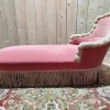 Napoleon III Samt-Chaiselongue in Rosa