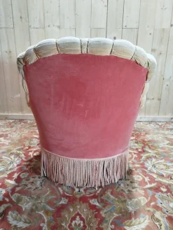 Napoleon III Samt-Chaiselongue in Rosa