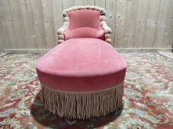 Napoleon III Samt-Chaiselongue in Rosa