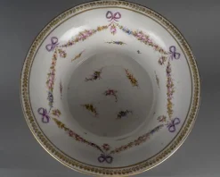 Napoleon III Säulen-Pflanzgefäß aus bemaltem Porzellan und vergoldeter Bronze