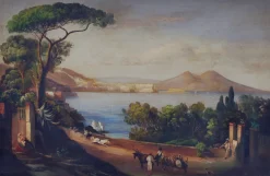 Neapel, Posillipo Schule, Italienische Landschaft, Öl auf Leinwand, Gerahmt