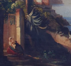 Neapel, Posillipo Schule, Italienische Landschaft, Öl auf Leinwand, Gerahmt