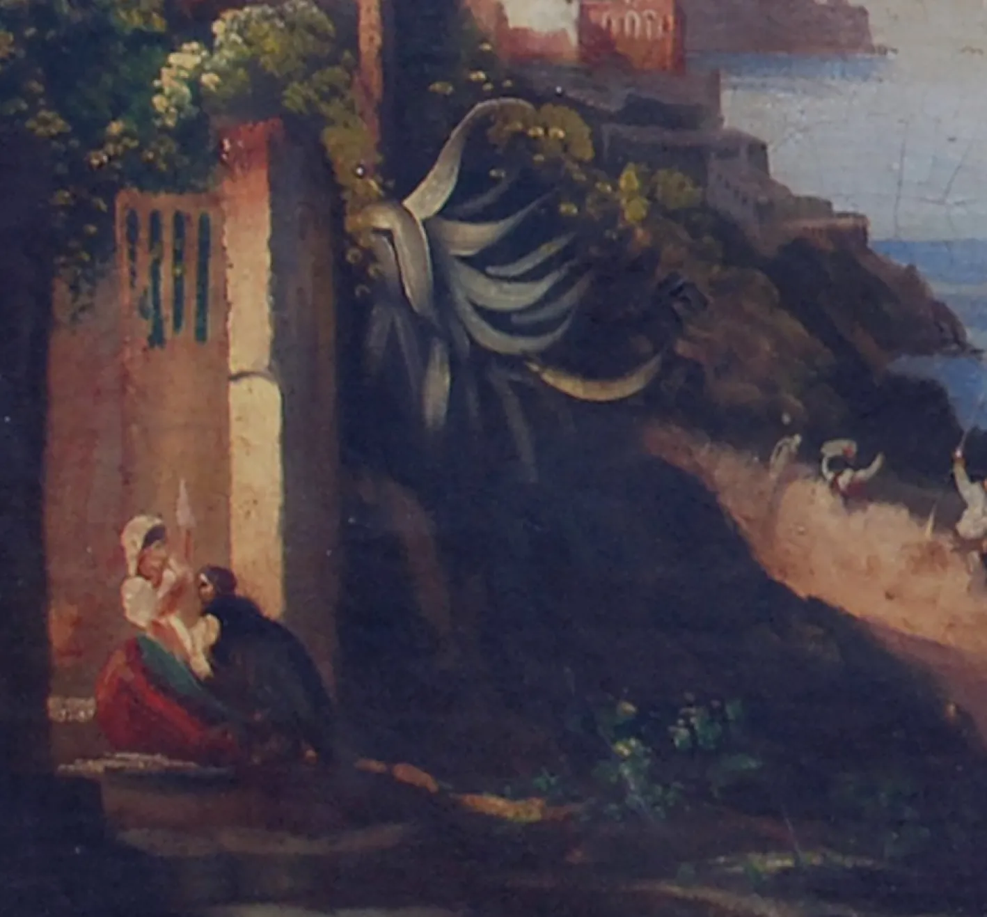 Neapel, Posillipo Schule, Italienische Landschaft, Öl auf Leinwand, Gerahmt