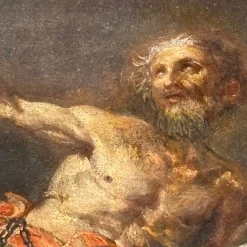 Neapolitanischer Schulmaler, St. Elias, The Miracle of the Crows, 1600, Öl auf Leinwand