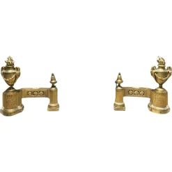 Neoklassizistische Bügel aus Bronze & Eisen, Mitte 18. Jh., Frankreich, 2er Set