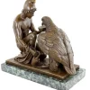 Neoklassizistische Bronzeskulptur eines Ganymedes und Zeus Adlers
