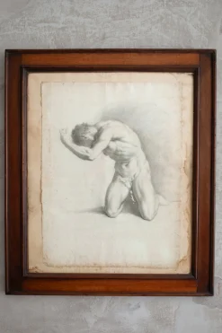 Neoklassizistische Künstler, Akademische Akte, Frühes 19. Jh., Bleistiftzeichnungen, Eingerahmt, 2er Set