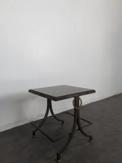 Neoklassizistischer Beistelltisch aus Schmiedeeisen und Glasiertem Glas