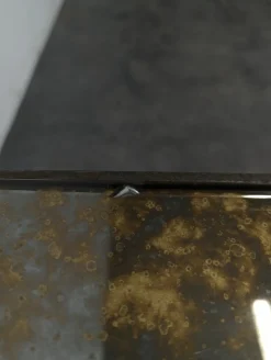 Neoklassizistischer Beistelltisch aus Schmiedeeisen und Glasiertem Glas