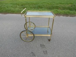 Neoklassizistischer Messing Servierwagen aus Frankreich, 1960er