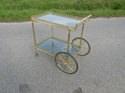 Neoklassizistischer Messing Servierwagen aus Frankreich, 1960er