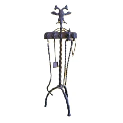 Niederländische Kamingarnitur aus Messing, 1890er