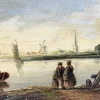 Niederländischer Künstler, Landschaft, 19. Jh., Öl auf Holz, gerahmt