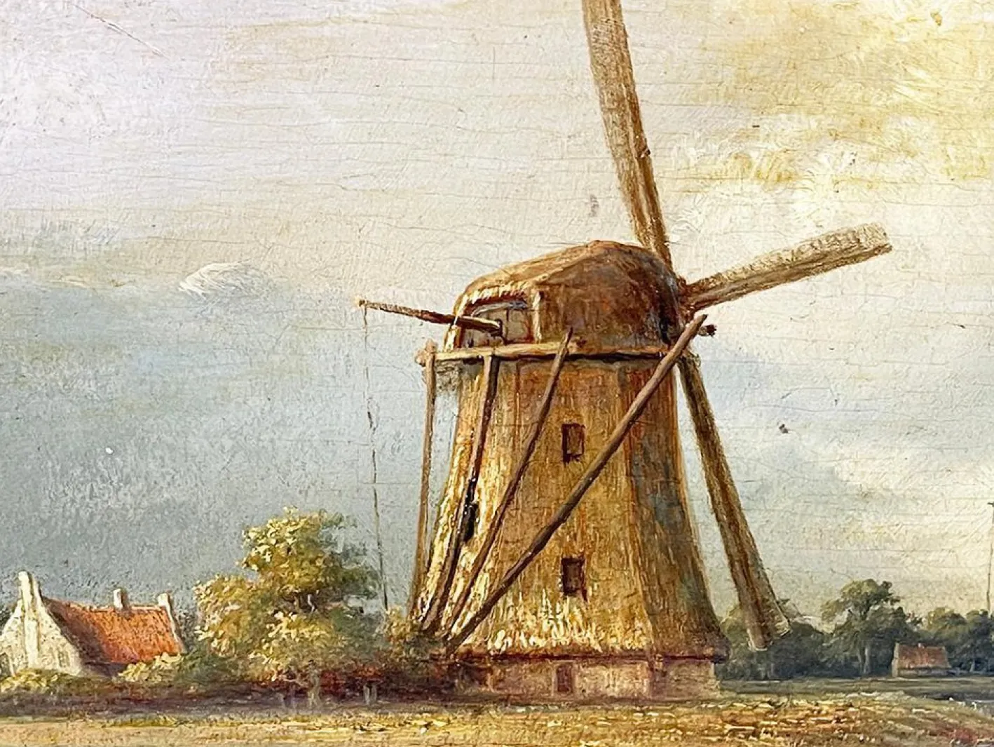 Niederländischer Künstler, Landschaft, 19. Jh., Öl auf Holz, gerahmt