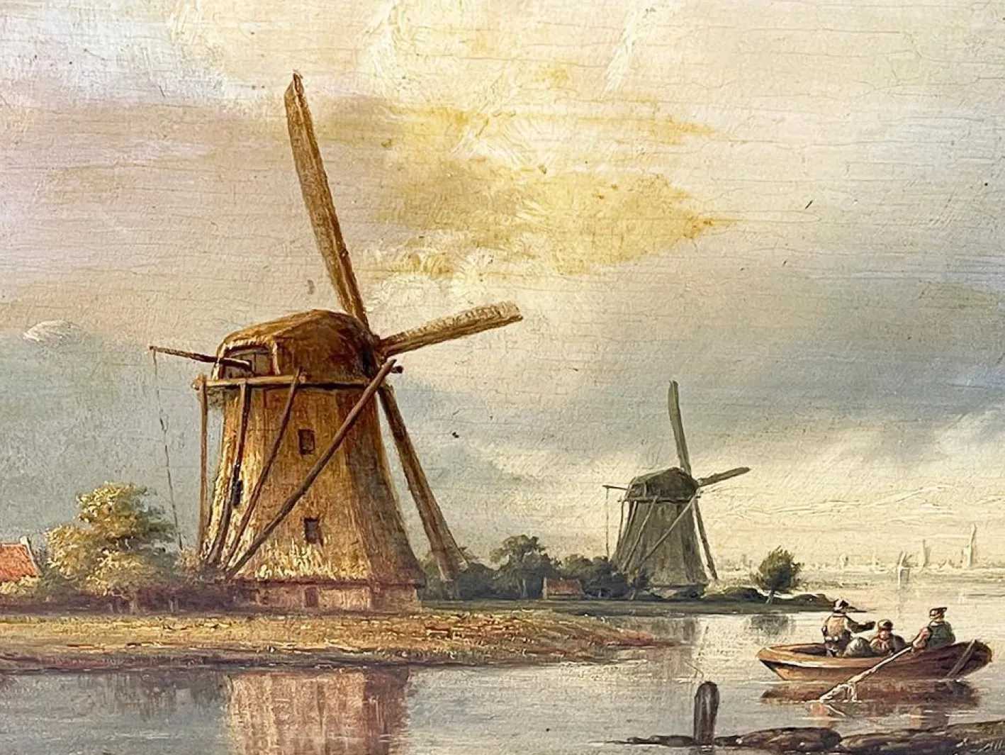 Niederländischer Künstler, Landschaft, 19. Jh., Öl auf Holz, gerahmt