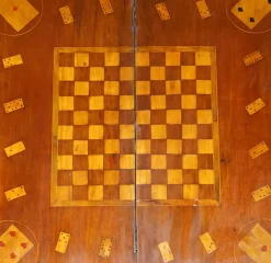 Niederländischer Schach Poker Spieltisch mit Intarsien, 1800