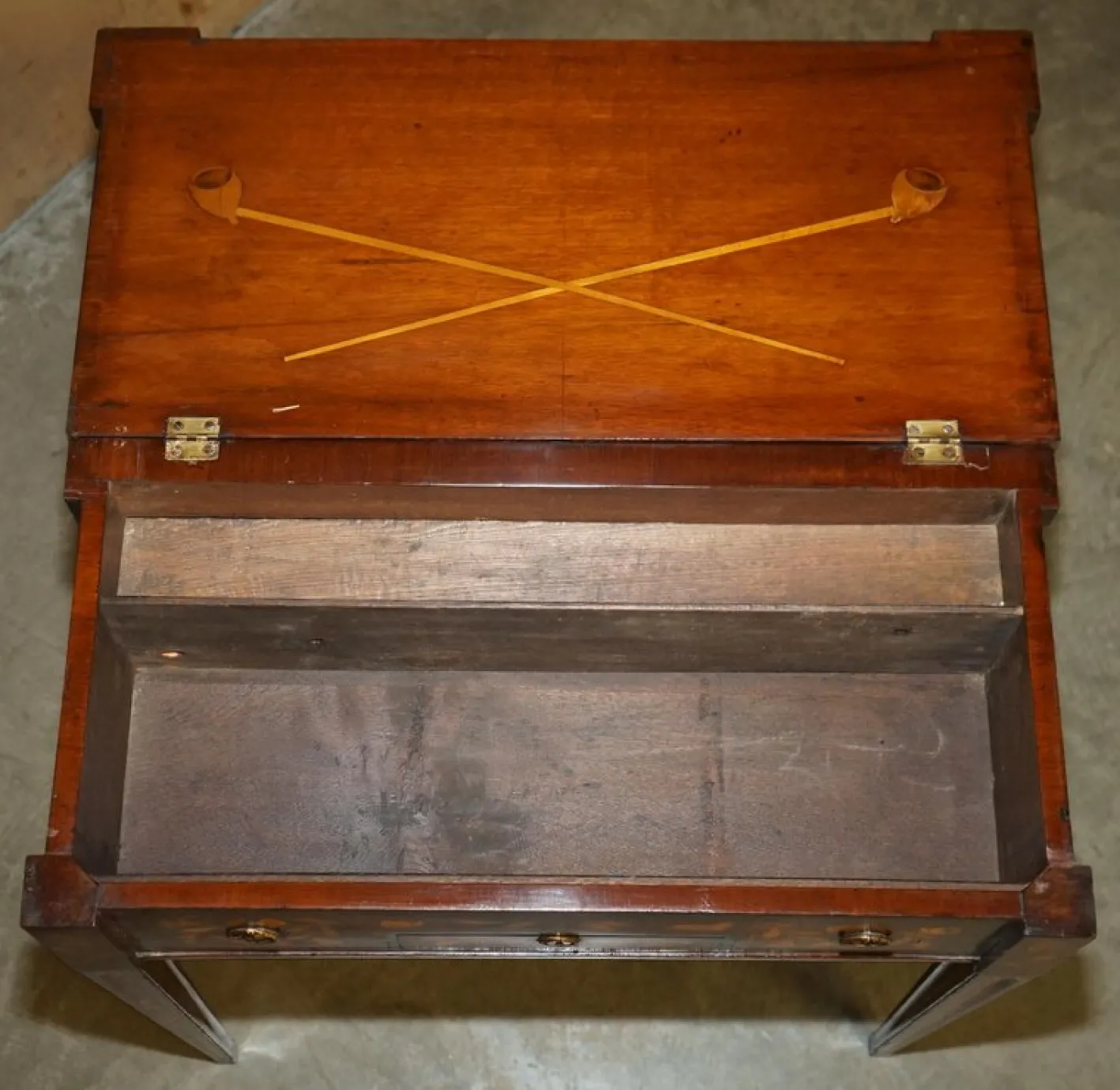 Niederländischer Schach Poker Spieltisch mit Intarsien, 1800