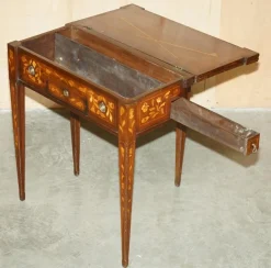 Niederländischer Schach Poker Spieltisch mit Intarsien, 1800