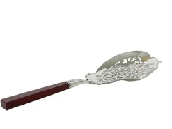 Niederländischer Silber Fisch Servierlöffel mit Achat, Dänemark, 19. Jh