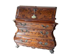 Niederländischer Vintage Barock Triptychon Schrank & Nachttische mit Intarsien, 1920er, 3er Set