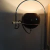 Niederländische Vintage Mushroom Arc Wandlampe in Braun / Chrom, Gepo zugeschrieben | Gebroeders Posthuma