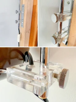 Niederländische Vintage Mushroom Arc Wandlampe in Braun / Chrom, Gepo zugeschrieben | Gebroeders Posthuma