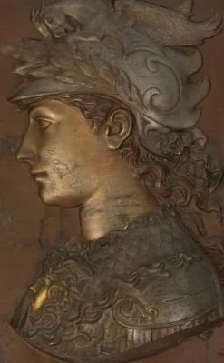 Niedrige Napoleon III Reliefs aus Gusseisen, 19. Jh., 2er Set