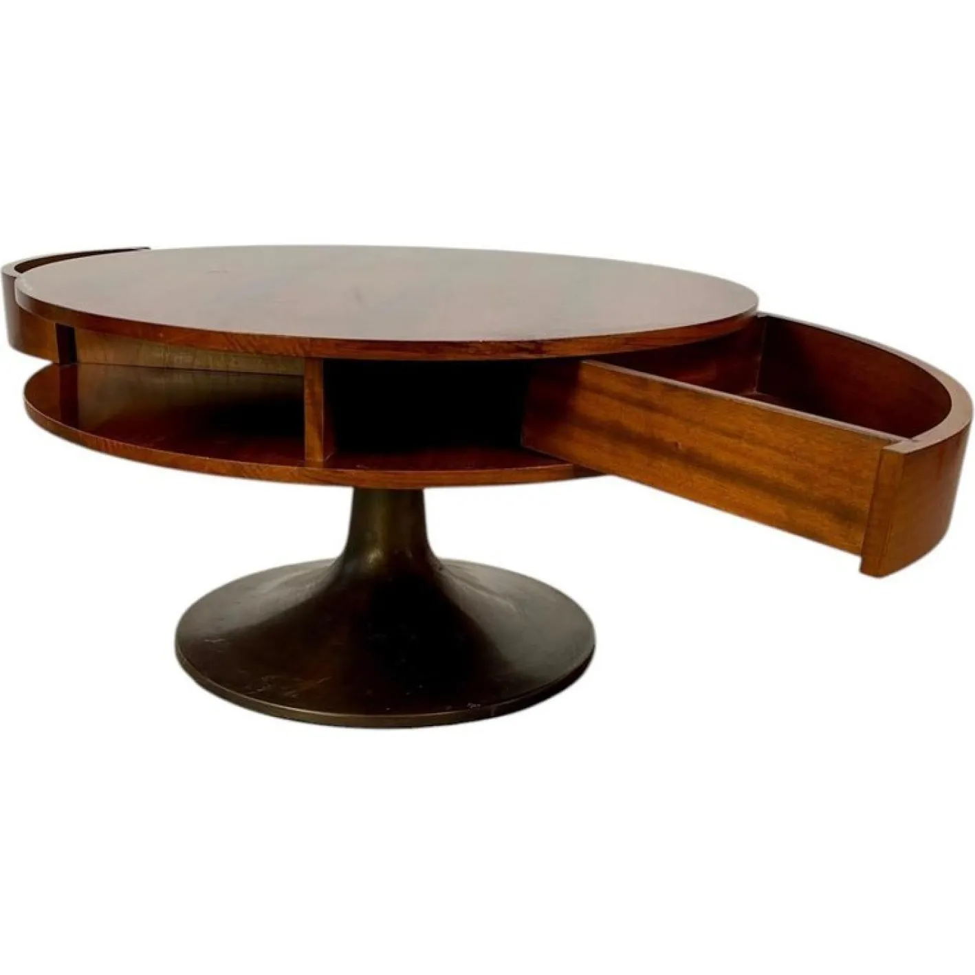 Niedriger italienischer Tisch mit versteckter Schublade, 1960er