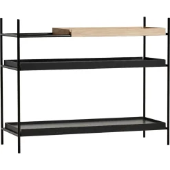 Niedriges Tablett Regal Ii aus Eiche & Schwarz von Hanne Willmann