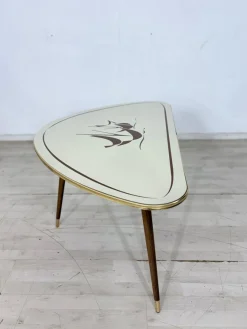 Nierenförmiger Mid-Century Couchtisch mit Grafischem Dekor