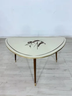 Nierenförmiger Mid-Century Couchtisch mit Grafischem Dekor