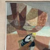 Nils Öst, Figur mit Booten, 1950er, Ölgemälde auf Holz, gerahmt