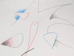 Nino Mustica, Abstrakte Komposition, Bleistiftzeichnung in Farben auf Papier
