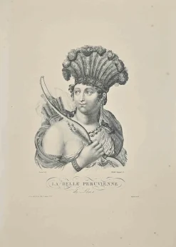 Noel François Bertrand, Peruanische Schönheit, Radierung, 19. Jh