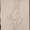 Norbert Meyre, Warm-Up, Bleistiftzeichnung, Frühes 20. Jh