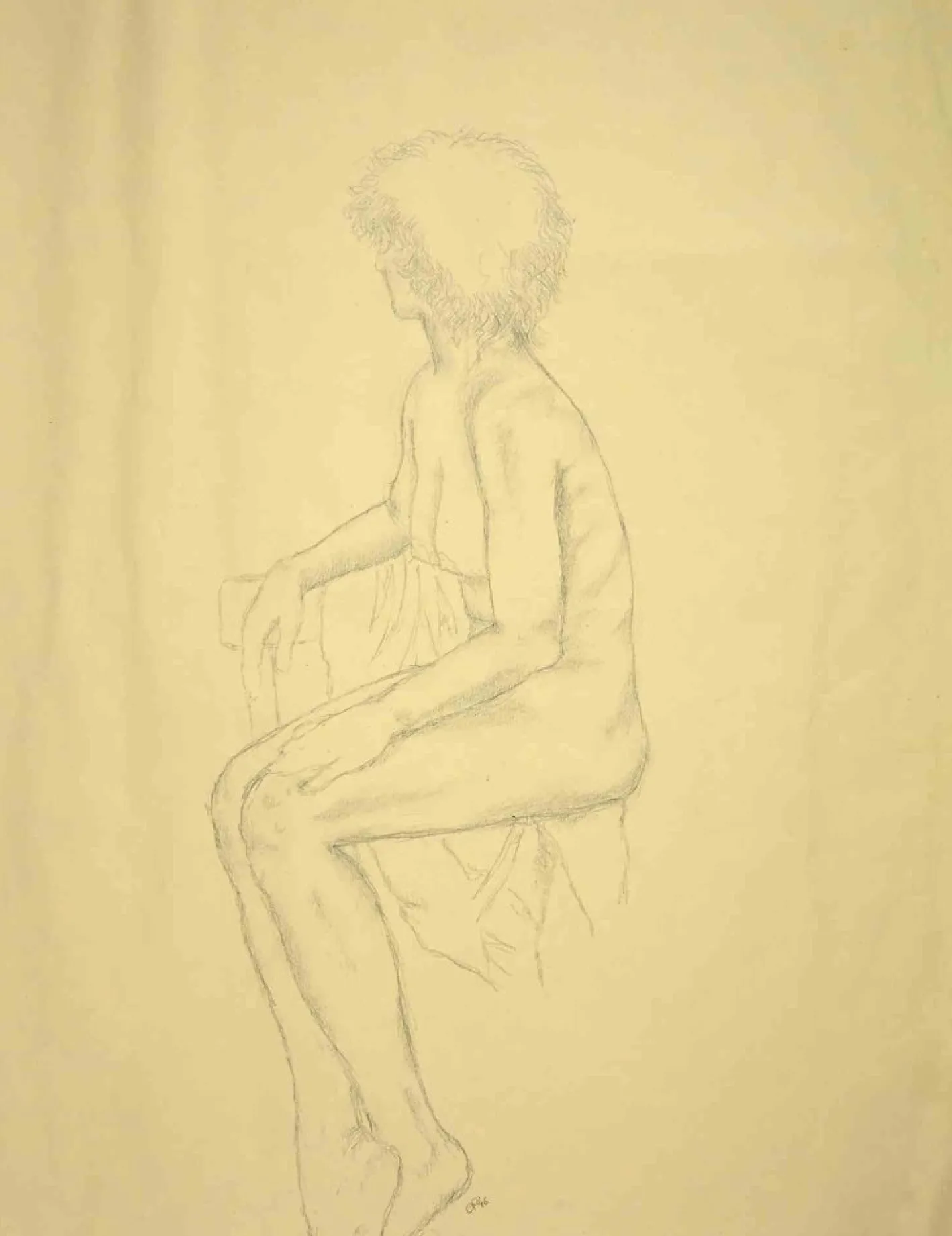 Nudes, Original Bleistiftzeichnung, Mitte des 20. Jh