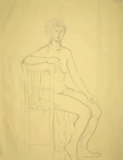 Nudes, Original Bleistiftzeichnung, Mitte des 20. Jh