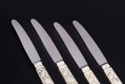 Obstmesser aus Sterling Silber und Edelstahl von Evald Nielsen, 1930er, 4er Set
