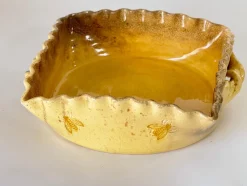 Ofenschale aus Steingut mit Bienendekoration, 1960er