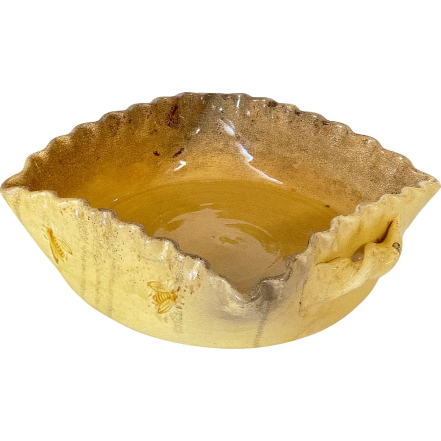 Ofenschale aus Steingut mit Bienendekoration, 1960er