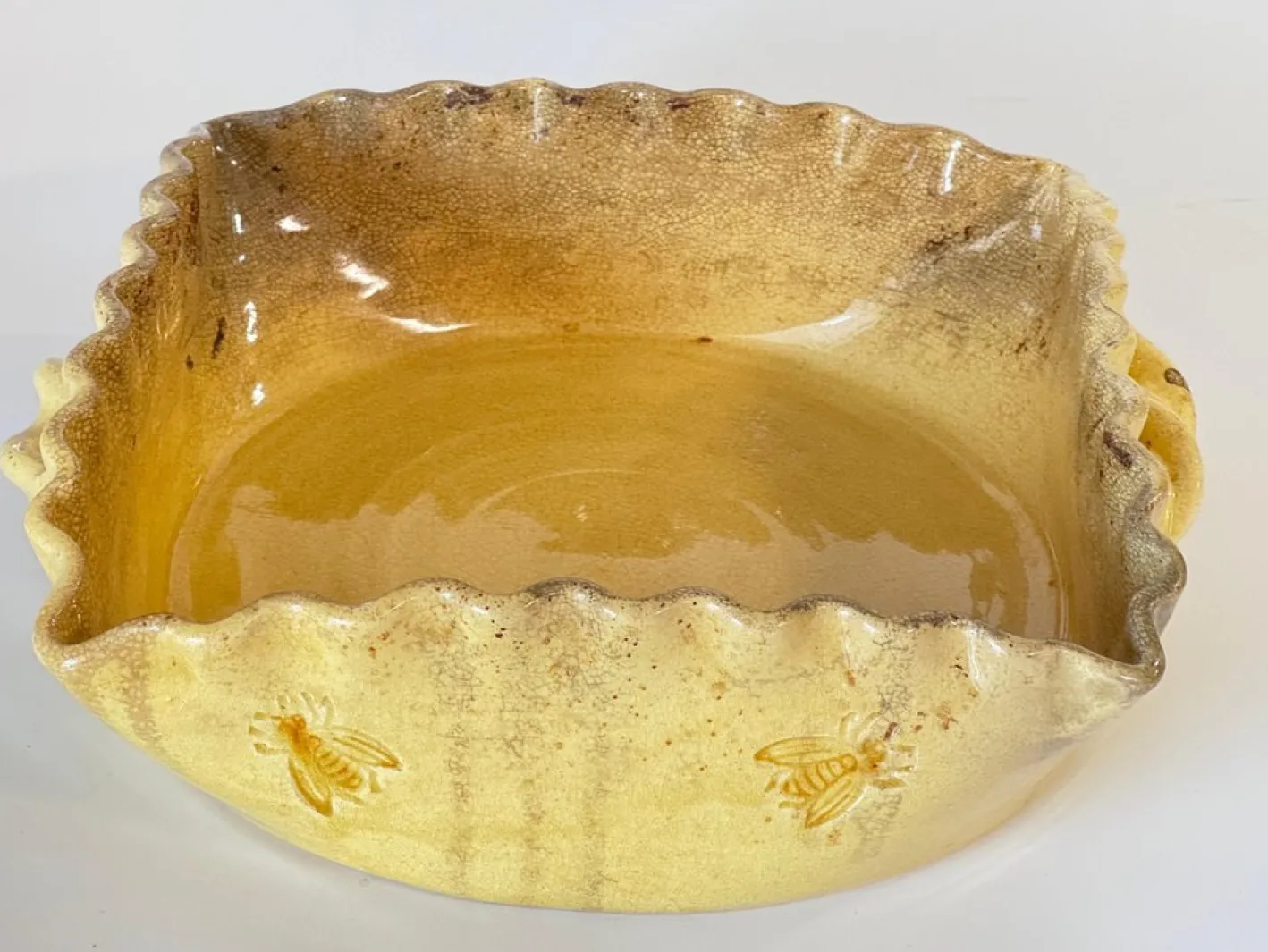 Ofenschale aus Steingut mit Bienendekoration, 1960er