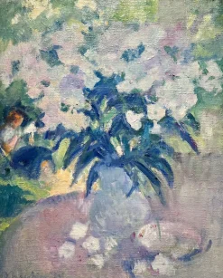 Olga Bogaevskaja, Hellblauer Blumenstrauß, Ölgemälde, 1983