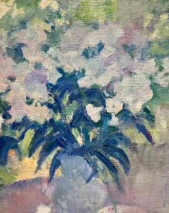 Olga Bogaevskaja, Hellblauer Blumenstrauß, Ölgemälde, 1983