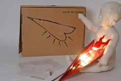 One for the Recession Wandlampe in Roter Herzform von Ingo Maurer, 1994