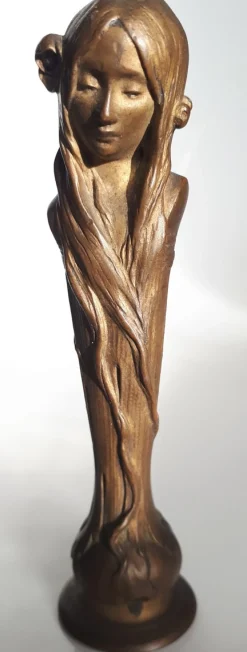 Ophelia aus Vergoldeter Bronze von Maurice Bouval, 1890er