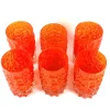 Orangefarbene Gläser von Geoffrey Baxter für Whitefriars, 1960er, 6er Set