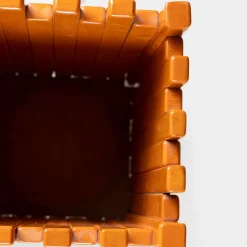 Orangefarbener Übertopf von Ettore Sottsass für Poltronova, 1970er