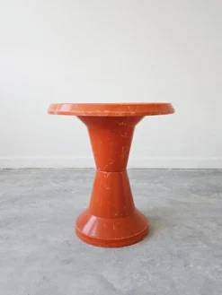 Orangefarbener Space Age Terrassentisch Modell Diablo von Kovinoplastika, Ehemaliges Jugoslawien, 1970er