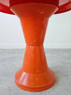 Orangefarbener Space Age Terrassentisch Modell Diablo von Kovinoplastika, Ehemaliges Jugoslawien, 1970er