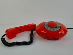 Orangefarbenes Mid-Century Schreibtischtelefon von Tesla, Tschechoslowakei, 1970er